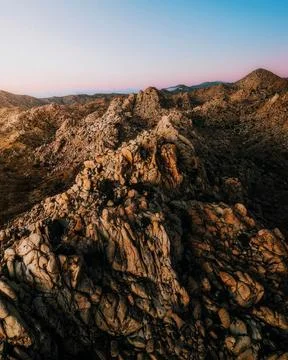 View of sunset over the mountains Stock Photos