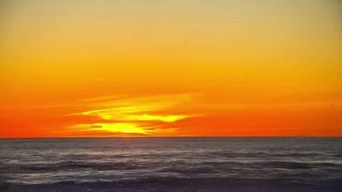 View of sunset over the Pacific Ocean in United States. Stock-Footage 341454687