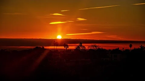 View of sunset over residential area in San Francisco, United States. Video stock 341454717