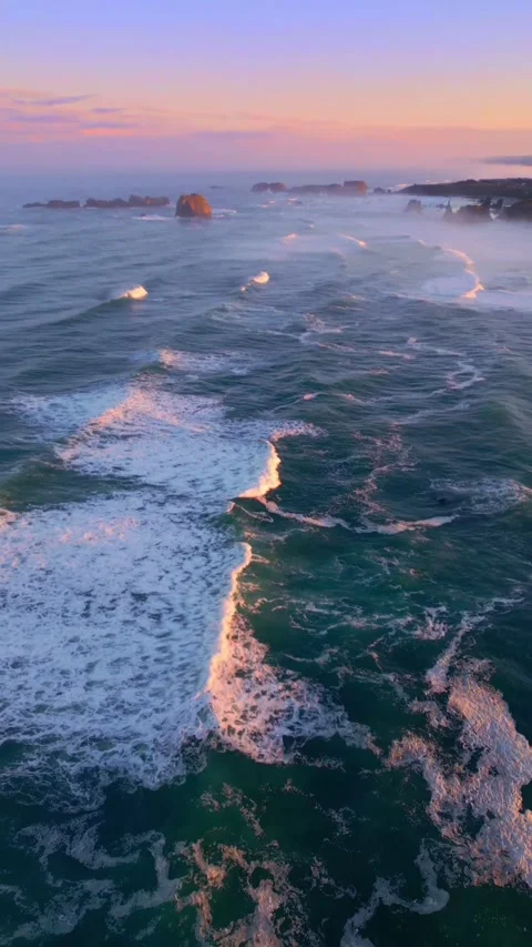 View of sunset over the sea Stock Footage 273869146