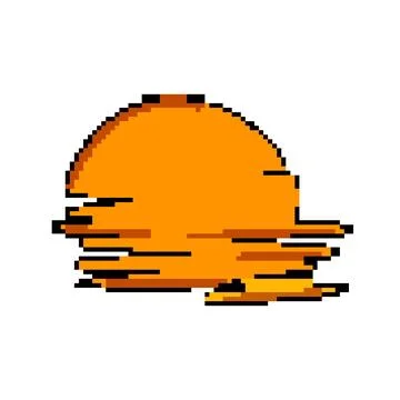 View sunset pixel art vector illustration Stock Illustration