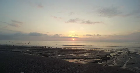View of sunset on Puerto Jiménez Beaches In Costa Rica Stock Footage 57271729