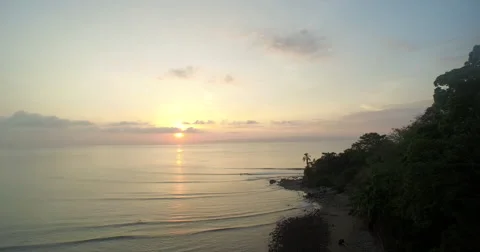 View of sunset on Puerto Jiménez Beaches In Costa Rica Stock Footage 57273450