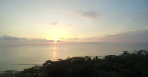View of sunset on Puerto Jiménez Beaches In Costa Rica Stock Footage 57273604