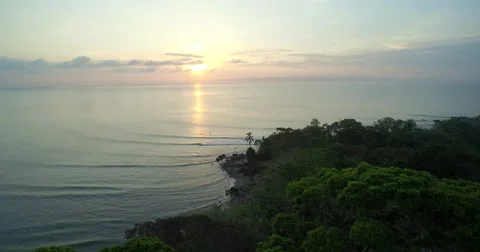 View of sunset on Puerto Jiménez Beaches In Costa Rica Stock Footage 57273622