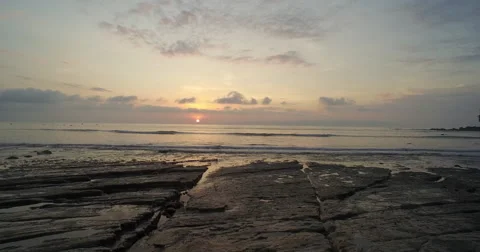View of sunset on Puerto Jiménez Beaches In Costa Rica Stock Footage 57274482