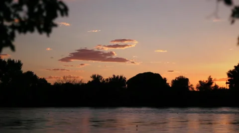 View of Sunset from Riverbank Video stock 33804235