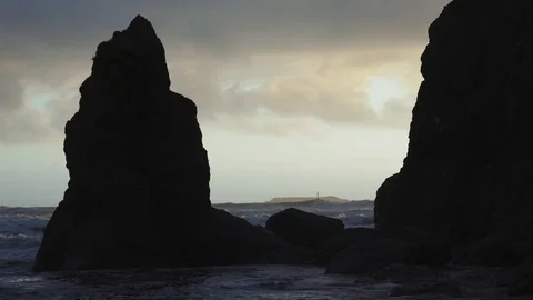 A view at sunset at Ruby Beach in Olympic National Park. Stock Footage 118796220