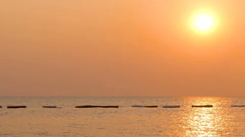 View at sunset on the sand beach 스톡 동영상 102167349