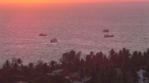 View of the sunset at sea Stock Footage 112661113