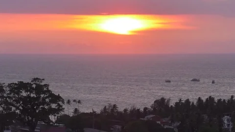 View of the sunset at sea Stock Footage 112662512