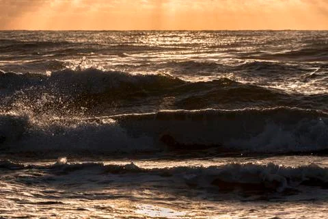 View of sunset on the sea Stock Photos