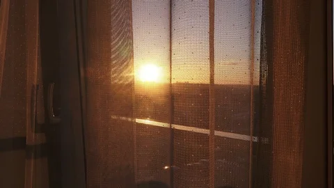 View of the sunset from the window Video stock 97906891