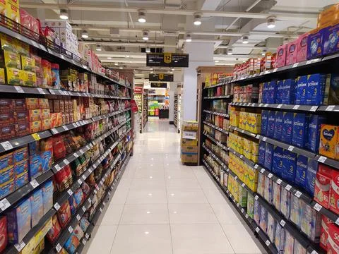 View in a supermarket Stock Photos