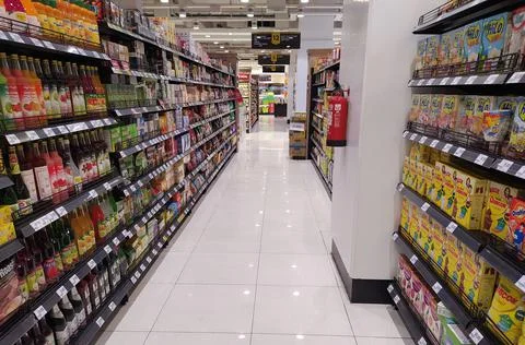 View in a supermarket Stock Photos