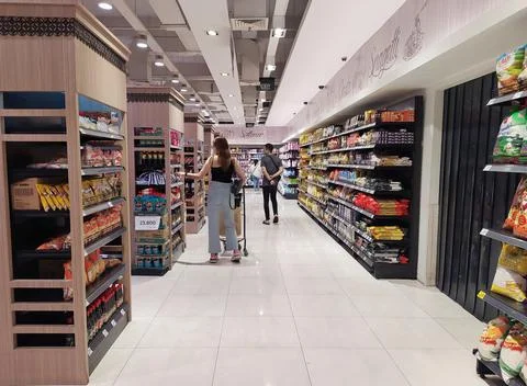 View in a supermarket Stock Photos