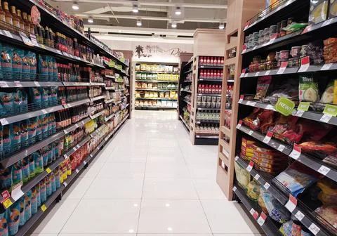 View in a supermarket Stock-Fotos