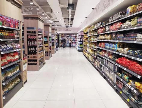 View in a supermarket Stock Photos