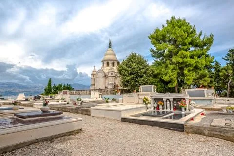 View of supetar old cemetery Stock Photos