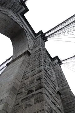 View Up Support Tower of Brooklyn Bridge Stock Photos