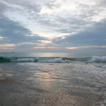 View of surf on the beach in Ixtapa Fotos de archivo