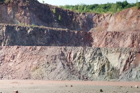 View in a surface mine quarry Stock Photos