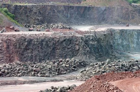 View in a surface mine quarry Stock Photos