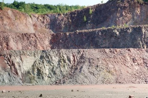 View in a surface mine quarry Stock Photos