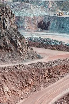 View in a surface mine quarry Stock Photos