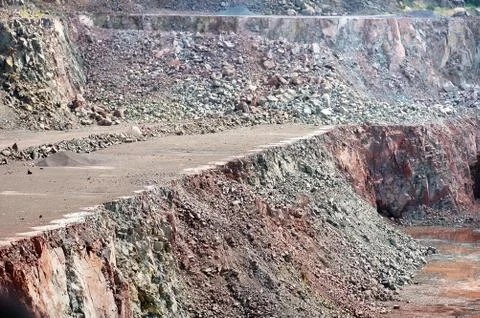 View in a surface mine quarry Stock Photos