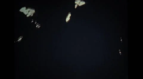 View of the surface of the moon and astronauts working inside spacecraft Stock Footage 39911330