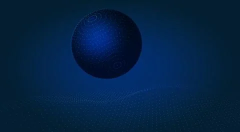 View from the surface of the moon to the earth. Abstraction. Stylized Futuris Stock Illustration