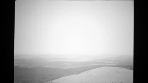View of the surrounding terrain from the PM-1 site atop Warrens peak Stock Footage