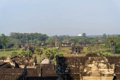 View on the surroundings from the angkor wat temple Stock Photos