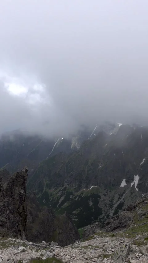 View of the surroundings of the High Tatras in the clouds Stock Footage 278416284