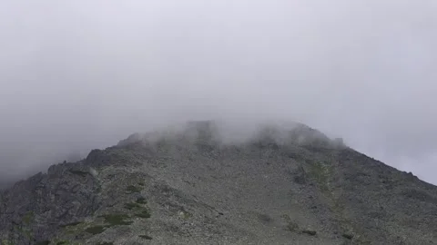 View of the surroundings of the High Tatras in the clouds Stock Footage 278416835