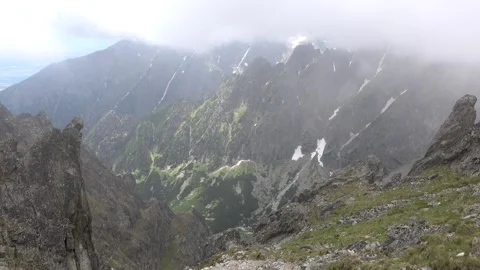 View of the surroundings of the High Tatras in the clouds from Stock Footage 278417330