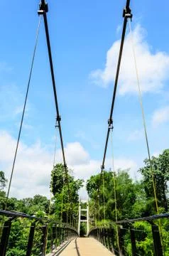 View of suspension bridge Stock Photos