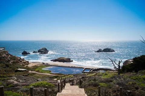 View of Sutro Baths at Lands end lookout Stock Photos