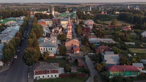 View of Suzdal from the bell tower Stock Footage 294179339
