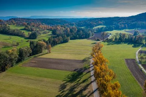 View to the swabian alb in autumn Stock Photos