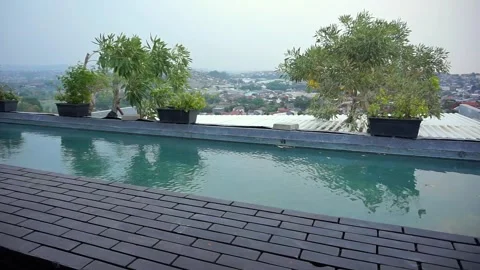 View of the swimming pool Stock Footage 250504467