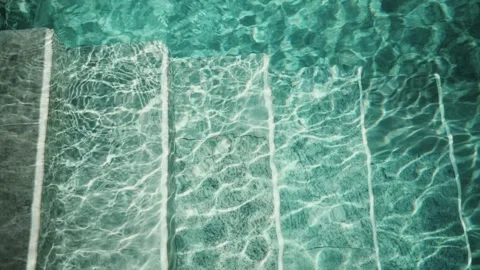 View of swimming pool steps in Juan Dolio, Dominican Republic. Video stock 339915571