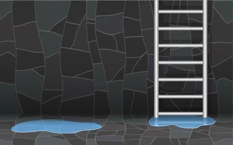 View of swimming pool without water Stock Illustration