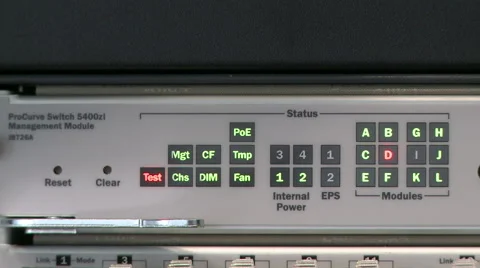 View of switch on management module Stock Footage 44440981