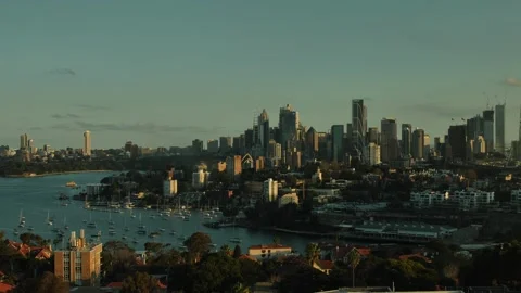 View of Sydney cityscape through windows pan 4K Video stock 290131574