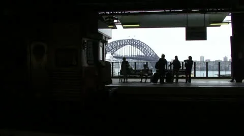 View of sydney harbour from train station Stockbeeldmateriaal 11240121
