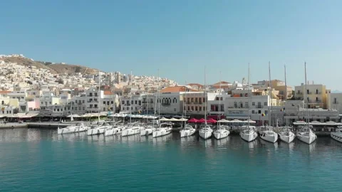 View of Syros port Stock Footage 130251439