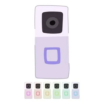 View table camera vector cartoon graphic Stock Illustration