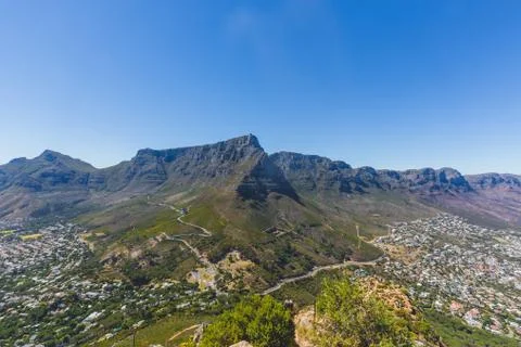 View of Table Mountain in Cape Town Stock Photos